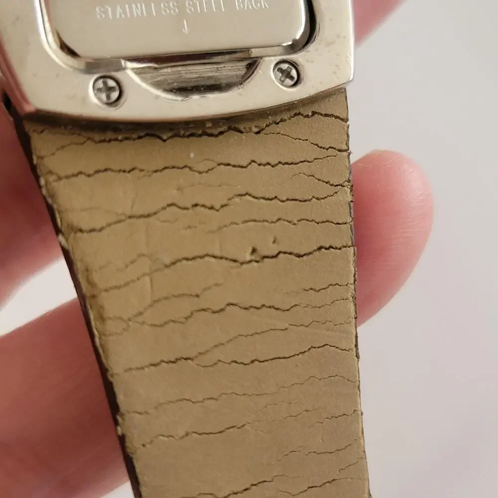 Harve Benard Womens Watch 30mm Silver Dial Silver Case Brown Leather Quartz